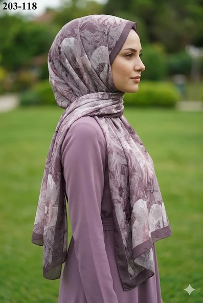 Moon Scarf Bambu Kraş Pamuk Şal (Eski Lavanta) 203-118 ürün görseli 1