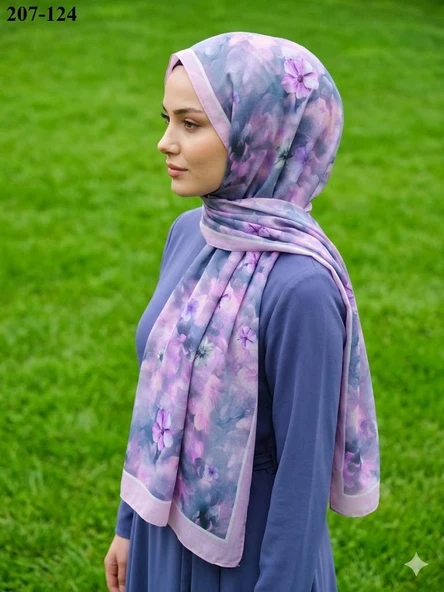 Moon Scarf Bambu Kraş Pamuk Şal (Pudra) 207-124 ürün görseli 1