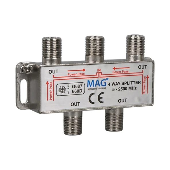 Mag 5-2500 Mhz 1/4 Splitter Uydu Anten Sinyal Dağıtıcı ürün görseli 1