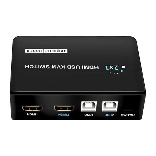 Powermaster PM-11789 4K Hdmi Usb Kvm Switch 2X1 - Resim 2