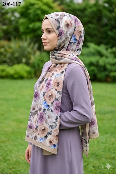 Belinda Scarf Bambu Kraş Pamuk Şal (Bej) 206-117 ürün görseli 1