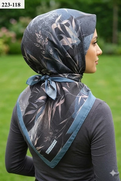Velscarfs Soft Pamuk Parla Eşarp (İndigo) 223-118 ürün görseli 1