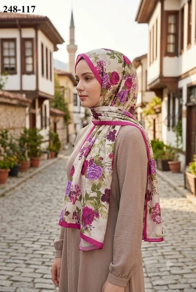 Sharell Fransız İpeği Şal (Fuşya) 248-117 ürün görseli 1