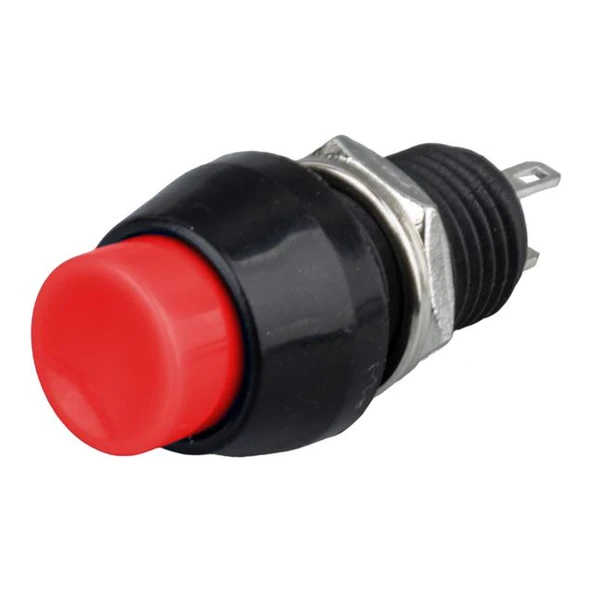 IC-191 Kırmızı 2 Pin Basmalı On-Off Anahtar Buton 10Mm ürün görseli 1