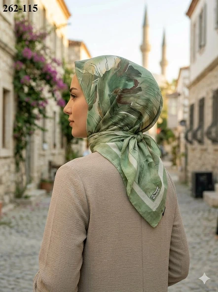 Moon Scarf Desenli Bambu Pamuk Eşarp 262-115 ürün görseli 1