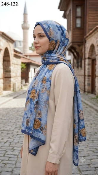 Sharell Fransız İpeği Şal (Gece Mavisi) 248-122 ürün görseli 1
