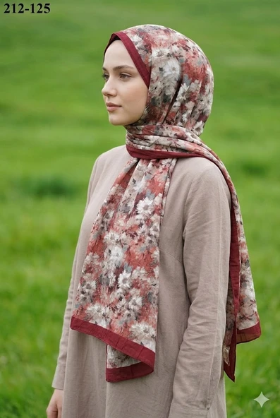 Sharell Bambu Kraş Pamuk Şal (Şarabi) 212-125 ürün görseli 1
