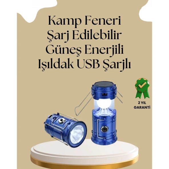 Güneş Enerjili Katlanabilir Kamp Feneri – USB Şarjlı, Hafif ve Çok Fonksiyonlu ürün görseli 1
