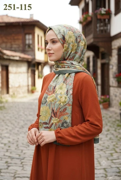 Sharell Fransız İpeği Şal (Yeşil) 251-115 ürün görseli 1