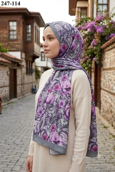 Sharell Fransız İpeği Şal (Gri) 247-114 ürün görseli 1