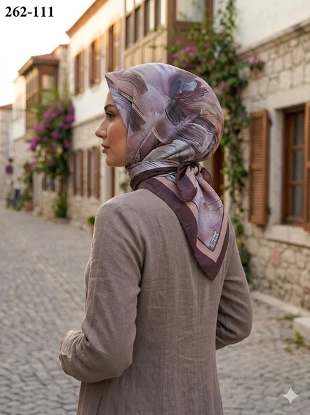 Moon Scarf Desenli Bambu Pamuk Eşarp 262-111 ürün görseli 1