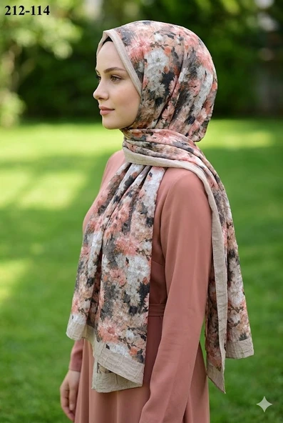 Sharell Bambu Kraş Pamuk Şal (Açık Vizon) 212-114 ürün görseli 1