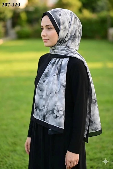 Moon Scarf Bambu Kraş Pamuk Şal (Siyah) 207-120 ürün görseli 1
