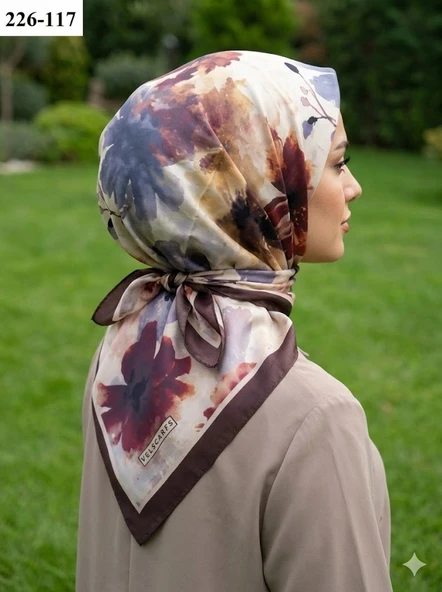 Velscarfs Soft Pamuk Parla Eşarp (Kahve) 226-117 ürün görseli 1