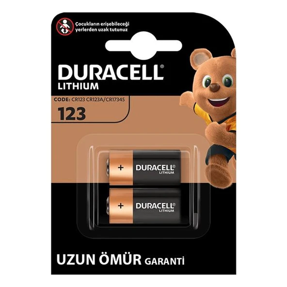 Duracell CR123 / CR123A / CR17345 3 Volt Lityum Pil (2'Li Paket) ürün görseli 1