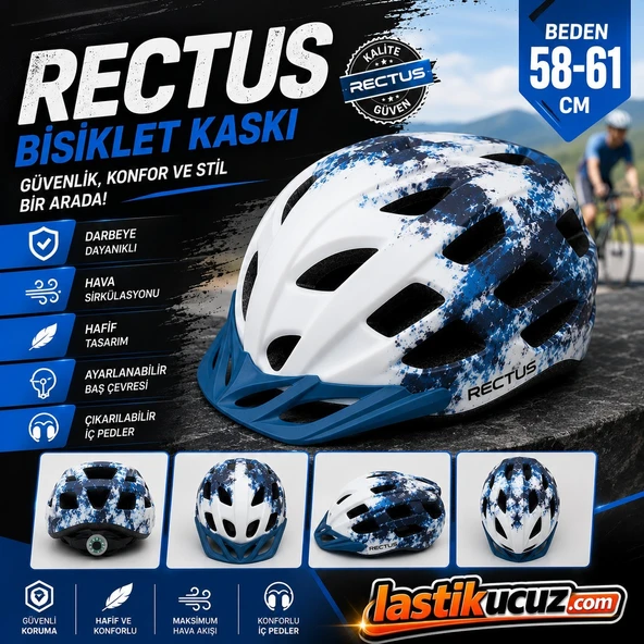 BİSİKLET KASKI Y-48 (KARIŞIK RENKLİ YETİŞKİN VİZÖRLÜ LED IŞIKLI BEDEN 58/61) ürün görseli 1