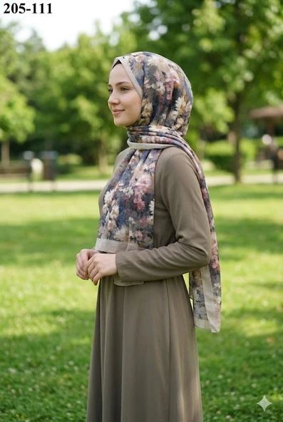 Belinda Scarf Bambu Kraş Pamuk Şal (Vizon) 205-111 ürün görseli 1