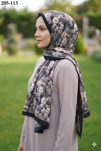 Belinda Scarf Bambu Kraş Pamuk Şal (Siyah) 205-113 ürün görseli 1