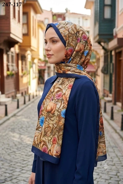 Sharell Fransız İpeği Şal (Gece Mavisi) 247-117 ürün görseli 1