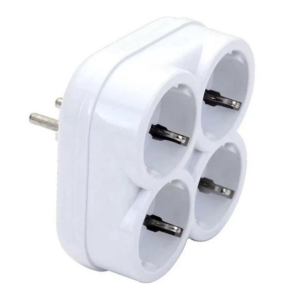 De-Pa 10004 Topraklı 16 Amper 250 Volt Beyaz 4'Lü Çok Amaçlı Golyat Priz ürün görseli 1
