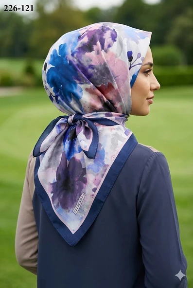 Velscarfs Soft Pamuk Parla Eşarp (Lacivert) 226-121 ürün görseli 1