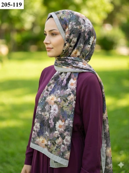 Belinda Scarf Bambu Kraş Pamuk Şal (Taş) 205-119 ürün görseli 1