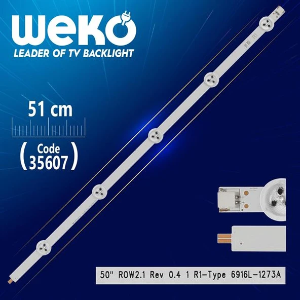 50'' ROW2.1 REV 0.4 1 R1-TYPE 6916L-1273A - 51 Cm 5 Ledli - WK-507 Led Tv Bar ürün görseli 1