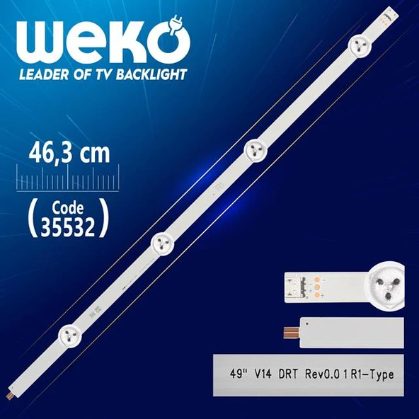 49'' V14 DRT REV0.0 1 R1-TYPE - 46.3 Cm 4 Ledli - WK-1065 Led Tv Bar ürün görseli 1