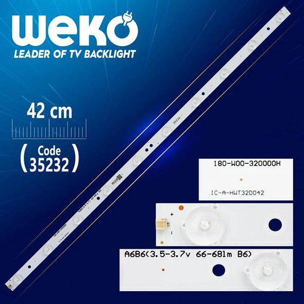 IC-A-HWT32D042 - 180-W00-320000H - 63 Cm 10 Ledli - WK-255 Led Tv Bar ürün görseli 1