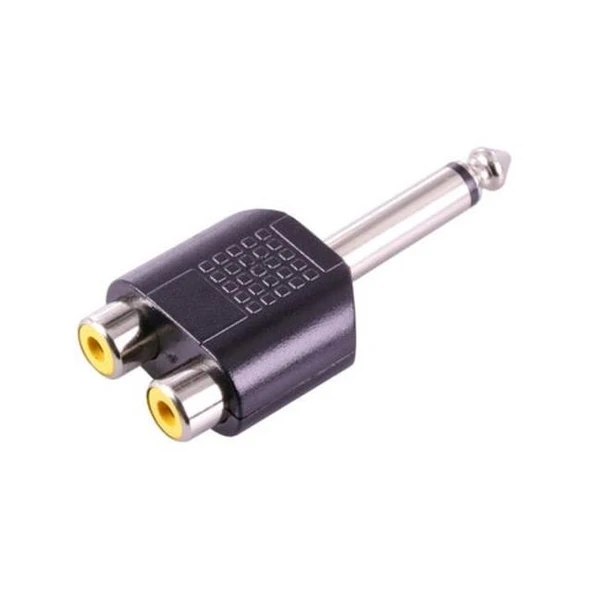 Powermaster PM-4210 6.3 Mono Erkek-2 Rca Dişi Çevirici Jack ürün görseli 1
