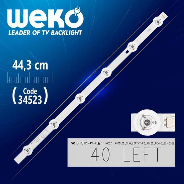 400Dled_Slım_Left-Type_40Led_Rev00 - 44.3 Cm 6 Ledli (Wk-619) ürün görseli 1