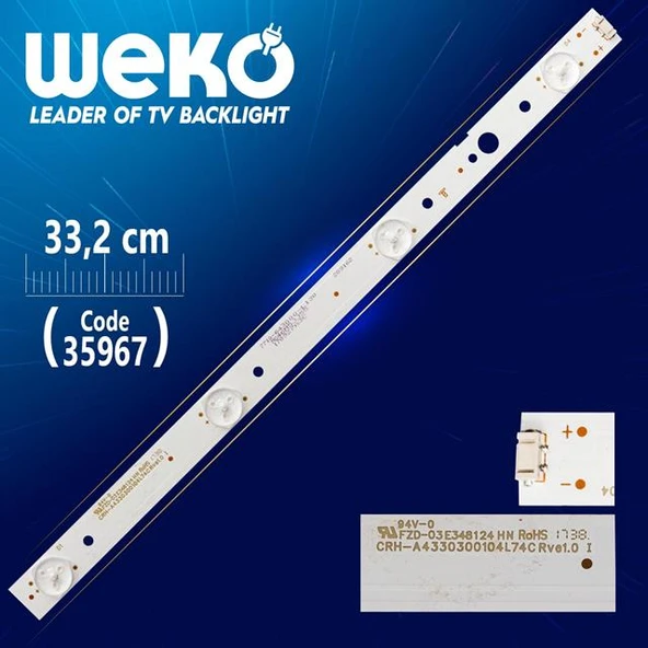 CRH-A4330300104L74C REV1.0 I 33.2 Cm Tv Led Bar (Tvnizi açıp içindeki led barla birebir aynısı olduğunu görmeden almayınız. Sonrasında iade ALMAMAKTAYIZ.) ürün görseli 1