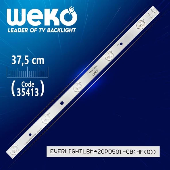 EVERLIGHT LBM420P0501 - CB(HF(0)) - 74M9F(P35) - ( 37.5 Cm ) - 5 Ledli - (WK-157) Tv Led Bar (Tvnizi açıp içindeki led barla birebir aynısı olduğunu görmeden almayınız. Sonrasında iade ALMAMAKTAYIZ.) ürün görseli 1