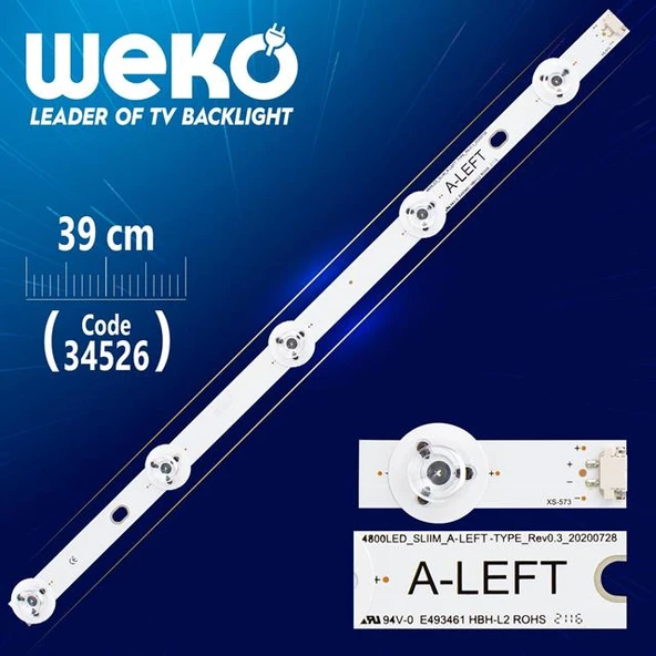 480Dled_Slim_A-Left-Type_Rev01 5 Ledli 39 Cm (Wk-617) ürün görseli 1