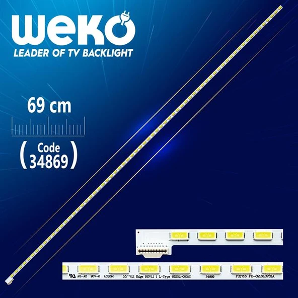 55'' V12 EDGE REV1.1 1 L-TYPE 6920L-0001C - 69 Cm 66 Ledli - WK-327 Tv Led Bar (Tvnizi açıp içindeki led barla birebir aynısı olduğunu görmeden almayınız. Sonrasında iade ALMAMAKTAYIZ.) ürün görseli 1