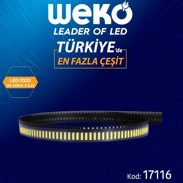 7020 120-150 MA 3-3.2V Tv Led Bar Ledleri (Tvnizi açıp içindeki led barla birebir aynısı olduğunu görmeden almayınız. Sonrasında iade ALMAMAKTAYIZ.) ürün görseli 1