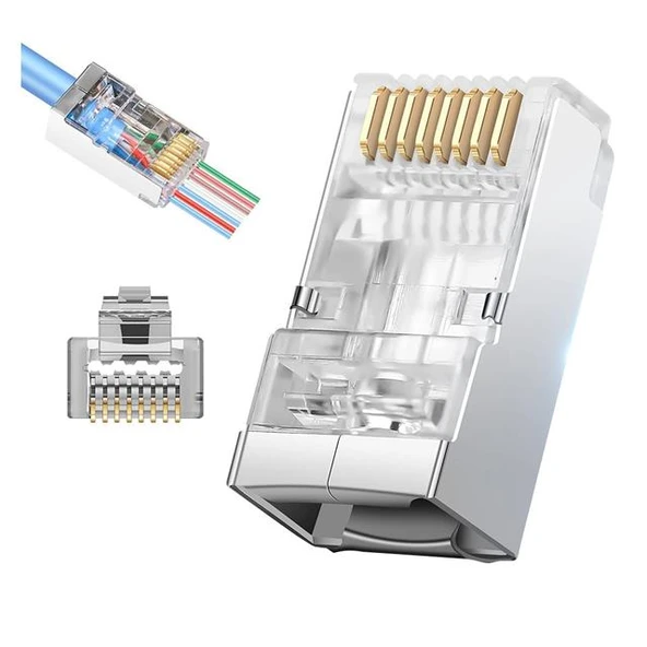 Powermaster PM-25747 EZ-RJ45 Açık Uçlu Soket Plug Yeni Nesil Cat6 - Cat7 8P/8C Tekli ürün görseli 1