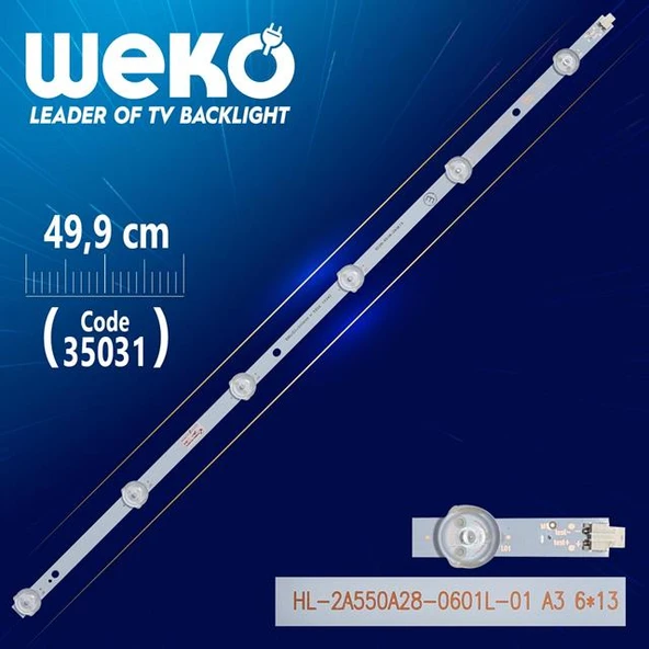 HL-2A550A28-0601L-01 A3 6*13 - 8D2A-550A-280610 - 49.9 Cm 6 Ledli - WK-813 Led Tv Bar ürün görseli 1