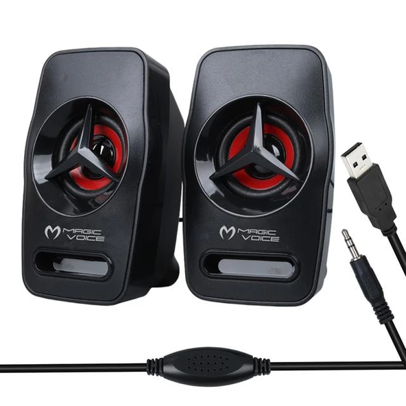 Magicvoice T-19 1+1 USB Pc Mini Hoparlör - Speaker (2*3 Watt - 4 Ohm) ürün görseli 1