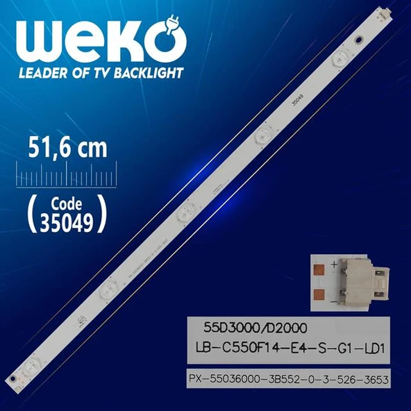LB-C550F14-E4-S-G1-LD1 - LB55036 V0 - 51.6 Cm 5 Ledli - WK-226/WK-232 Led Tv Bar ürün görseli 1