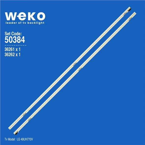 Wkset-5384 36261X1 36262X1 49 V16 Art3 2Adet Led Bar (63Led) (Tvnizi açıp içindeki led barla birebir aynısı olduğunu görmeden almayınız. Sonrasında iade ALMAMAKTAYIZ.) ürün görseli 1