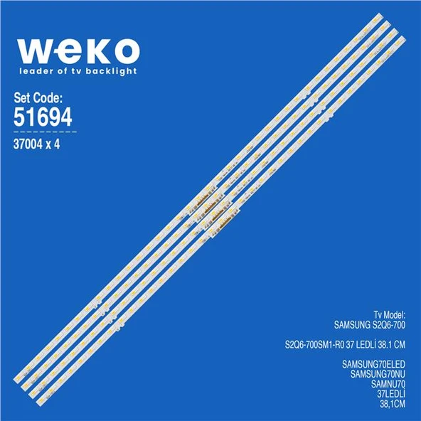Wkset-6694 37004X4 S2Q6-700Sm1-R0 4 Adet Led Bar Two Color (İki Renk) (37Led) (Tvnizi açıp içindeki led barla birebir aynısı olduğunu görmeden almayınız. Sonrasında iade ALMAMAKTAYIZ.) ürün görseli 1