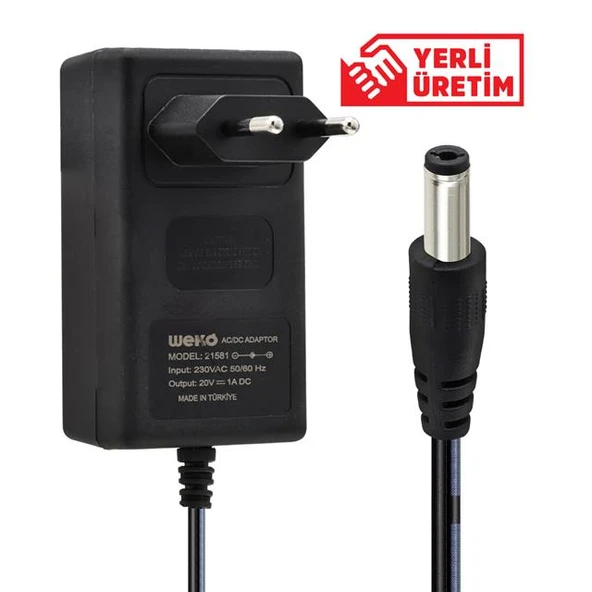 Weko 20 Volt - 1 Amper 5.5*2.5 Uçlu Priz Tipi Adaptör ürün görseli 1