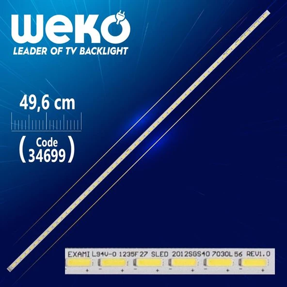 SLED 2012SGS40 7030L 56 REV1.0 - 49.6 Cm 56 Ledli - (WK-130) Tv Led Bar (Tvnizi açıp içindeki led barla birebir aynısı olduğunu görmeden almayınız. Sonrasında iade ALMAMAKTAYIZ.) ürün görseli 1