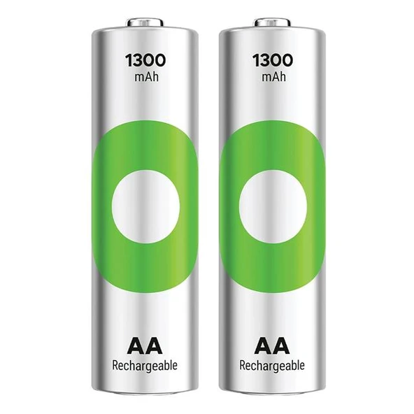 GP Recyko 1300 Mah Ni-Mh 1.2 Volt AA Kalem Şarjlı Pil 2Li Paket ürün görseli 1