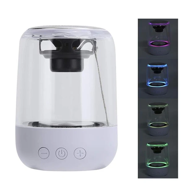 Magicvoice MV-24696 600 Mah Taşınabilir RGB Mikrofonlu Aux-TF-Bluetooth 3 Watt Hoparlör (Beyaz) ürün görseli 1