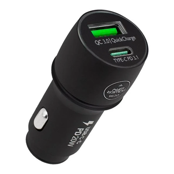 Powerway CC35 Yeni Nesil USB-C (İphone To Type-C) Araç Şarj Seti (PD18W) ürün görseli 1