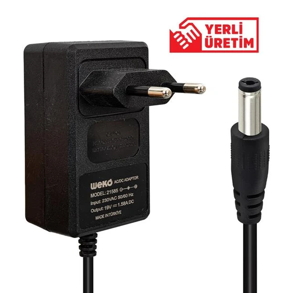 Weko 19 Volt 1.58 Amper 5.5*1.7 Uçlu Yerli Üretim Priz Tipi Notebook Adaptör ürün görseli 1
