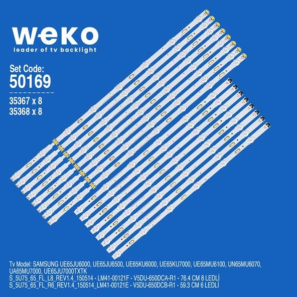 Wkset-5169 35367X8 35368X8 S_5U75_65_Fl 16 Adet Led Bar (Tvnizi açıp içindeki led barla birebir aynısı olduğunu görmeden almayınız. Sonrasında iade ALMAMAKTAYIZ.) ürün görseli 1