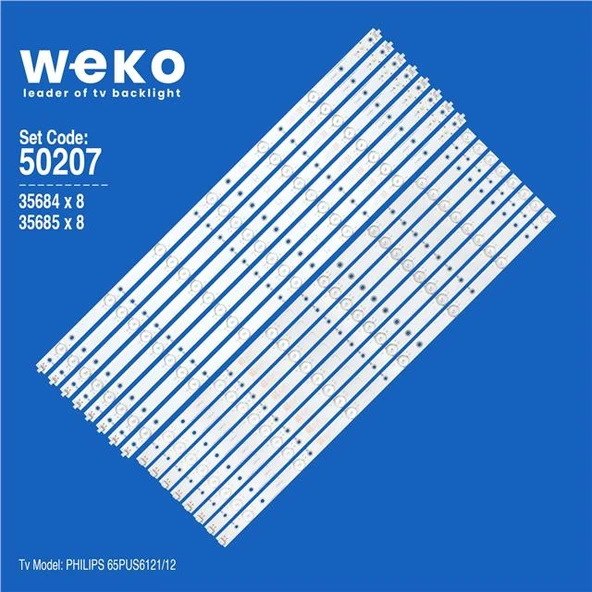 Wkset-5207 35684X8 35685X8 Lb-Pc3030-Gjuhd658x14adm2 16 Adet Led Bar (Tvnizi açıp içindeki led barla birebir aynısı olduğunu görmeden almayınız. Sonrasında iade ALMAMAKTAYIZ.) ürün görseli 1